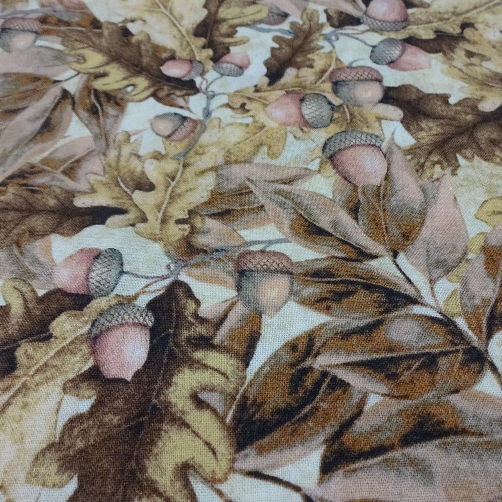 Susan Winget "WITHERED LEAVES & ACORNS" Handmade Cotton Pillowcase